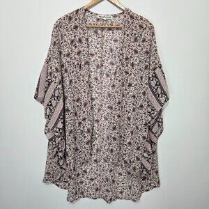 Wallflower Womens Dark Floral Boho Kimono Sz L Festival Fairy Feminine Indie
